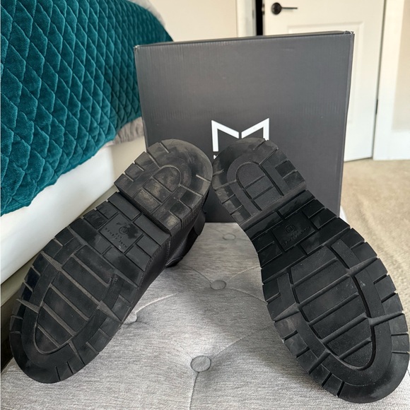 Marc Fisher LTD Bermedia Black Leather Lug Boots - Picture 13 of 14